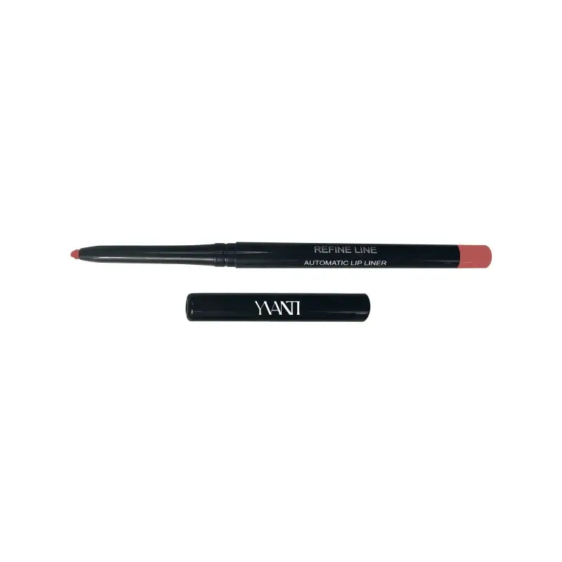 Black Automatic Lip Liner pencil with pink tip and separate cap, named Rosebud