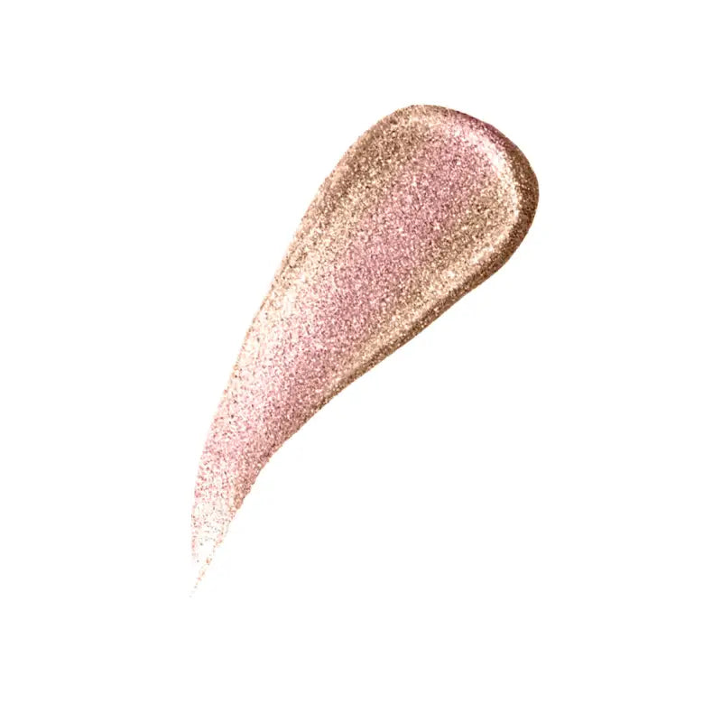 Shimmery rose-gold teardrop cosmetic swatch of Aevanti Liquid Shimmer Euphoria