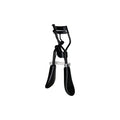 Eyelash curler with padded handles designed for all eye shapes, featuring a metal clamp